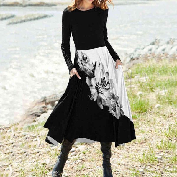 mid-long dress floral print casual women clothing long sleeve dress with pocket robe femme dresses for women 2022 plus size y1204, Black;gray
mid-long dress floral print casual women clothing long sleeve dress with pocket robe femme dresses for women 2022 plus size y1204, Black;gray