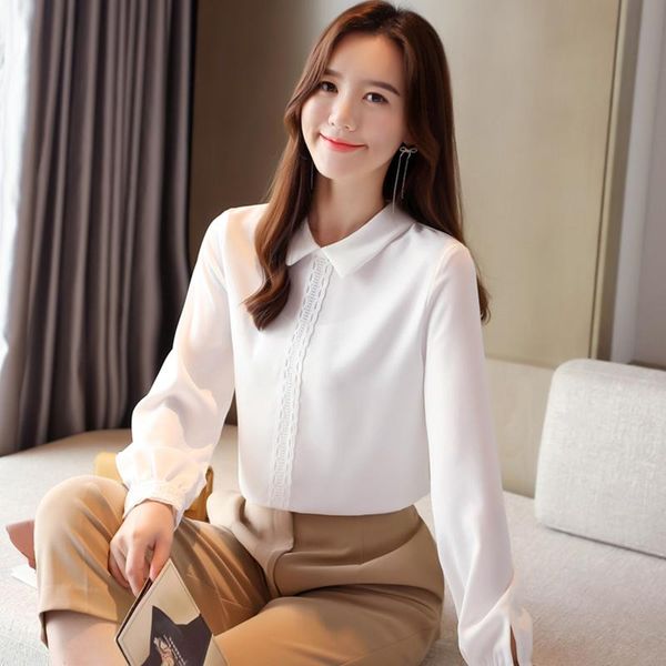 women's blouses & shirts fashion woman 2021 spring long sleeve women office work wear blouse shirt female blusas femininas, White
women's blouses & shirts fashion woman 2021 spring long sleeve women office work wear blouse shirt female blusas femininas, White