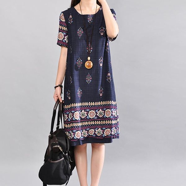 casual dresses women's simple fashion korean dresswomen large size print cotton linen dress o-neck short sleeve loose a40, Black;gray
casual dresses women's simple fashion korean dresswomen large size print cotton linen dress o-neck short sleeve loose a40, Black;gray