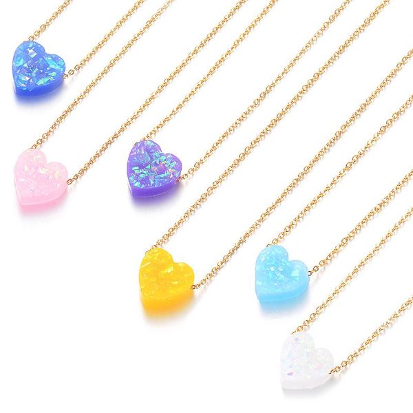 pendant necklaces 6 colors 12mm heart shape opal stone necklace 316l stainless steel gold chain collar jewelry girlfriend gifts, Silver
pendant necklaces 6 colors 12mm heart shape opal stone necklace 316l stainless steel gold chain collar jewelry girlfriend gifts, Silver