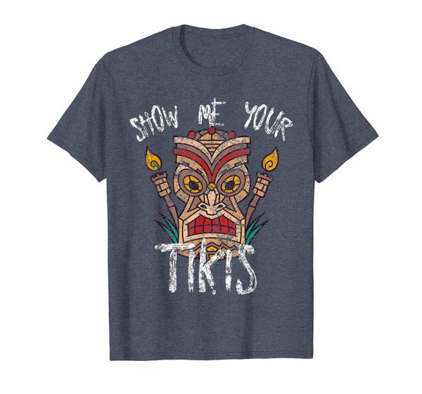 show me your tikis funny angry tiki hawaiian t shirt, White;black