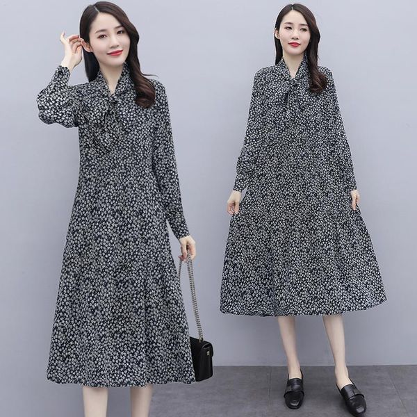 casual dresses 2021 elegant women party long sleeve dress vestidos spring autumn vintage floral chiffon midi plus size boho, Black;gray
casual dresses 2021 elegant women party long sleeve dress vestidos spring autumn vintage floral chiffon midi plus size boho, Black;gray