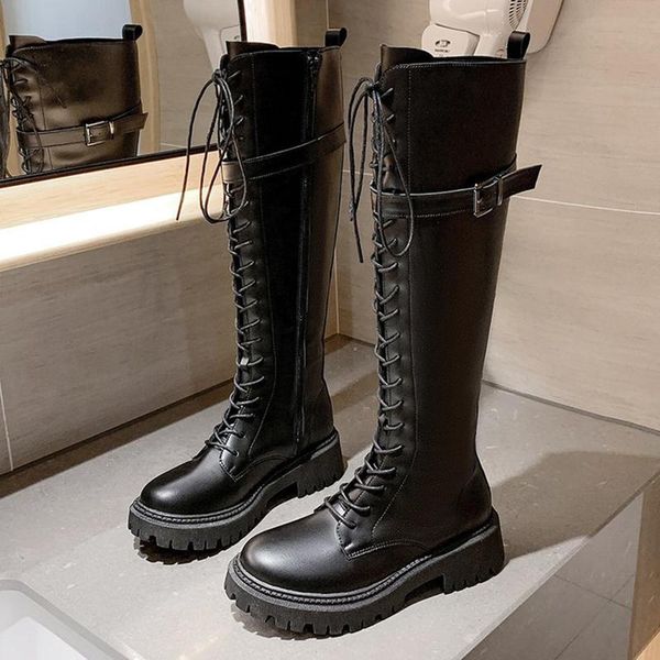 boots rimocy women's lace up knee-high long autumn fashion buckle thick heels zip woman punk platform motorcycle botas, Black
boots rimocy women's lace up knee-high long autumn fashion buckle thick heels zip woman punk platform motorcycle botas, Black