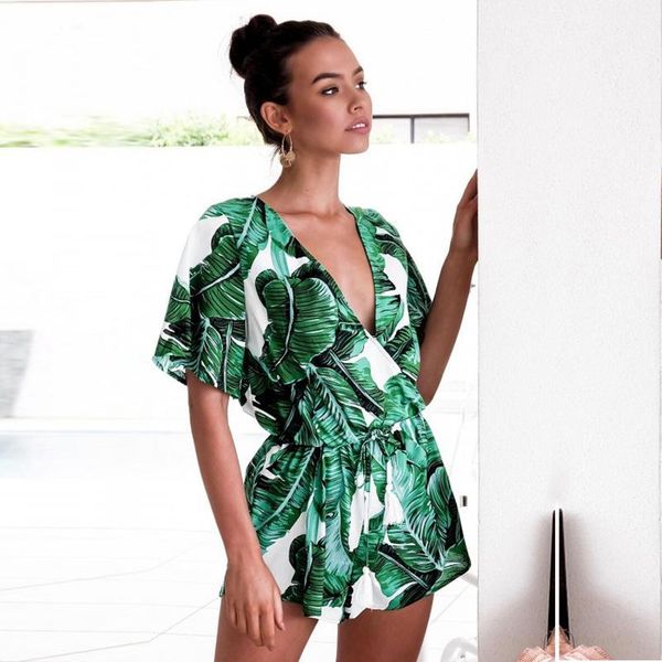 women's jumpsuits & rompers summer short jumpsuit playsuit women deep v-neck female leaf print tie womens elegant lady, Black;white
women's jumpsuits & rompers summer short jumpsuit playsuit women deep v-neck female leaf print tie womens elegant lady, Black;white