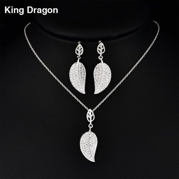 earrings & necklace gorgeous leaf cubic zirconia sets white gold color for women party jewelry gift adjustable chain czs-8017, Silver
earrings & necklace gorgeous leaf cubic zirconia sets white gold color for women party jewelry gift adjustable chain czs-8017, Silver