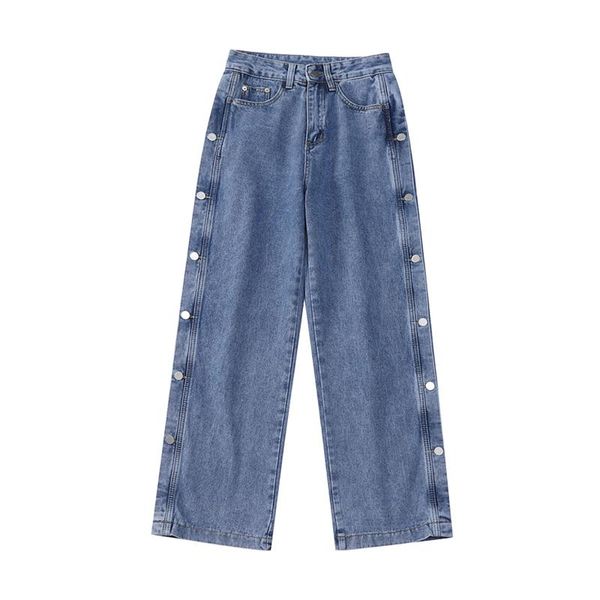 women's jeans 2021 spring harajuku streetwear high waist vintage baggy straight denim design sense wide leg pants, Blue
women's jeans 2021 spring harajuku streetwear high waist vintage baggy straight denim design sense wide leg pants, Blue