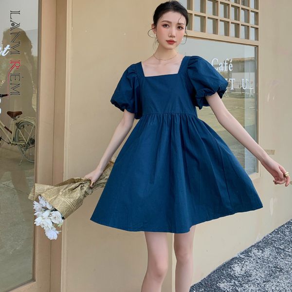 women blue mini dress aquare collar short puff sleeve loose fit female fashion summer arrivals 2e1909 210507, Black;gray
women blue mini dress aquare collar short puff sleeve loose fit female fashion summer arrivals 2e1909 210507, Black;gray