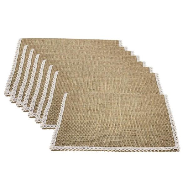 mats & pads 8pcs linen table mat lace placemat set natural jute woven tableware wedding party decoration
mats & pads 8pcs linen table mat lace placemat set natural jute woven tableware wedding party decoration