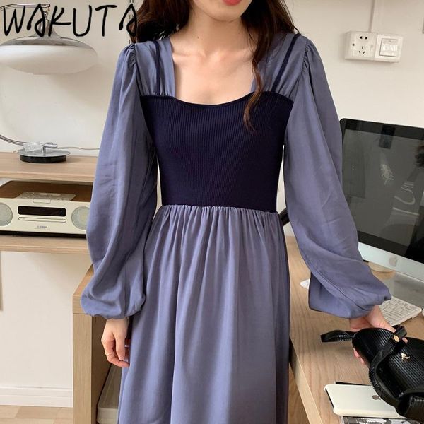 casual dresses wakuta elegant patchwork knitted camis long dress 2021 korean design square neck puff sleeve high waist vintage, Black;gray
casual dresses wakuta elegant patchwork knitted camis long dress 2021 korean design square neck puff sleeve high waist vintage, Black;gray