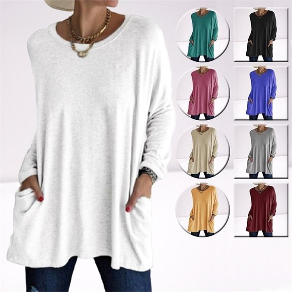 solid color vintage pocket oversized t-shirt female clothing fashion autumn tunic basic y2k women long sleeve t shirt 220307, White
solid color vintage pocket oversized t-shirt female clothing fashion autumn tunic basic y2k women long sleeve t shirt 220307, White