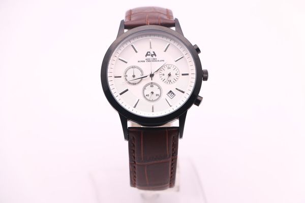 men's quartz watch aehibo three eyes multifunction chronograph calendar white dial black stainless steel case belt clasp fashion casual, Slivery;brown
men's quartz watch aehibo three eyes multifunction chronograph calendar white dial black stainless steel case belt clasp fashion casual, Slivery;brown