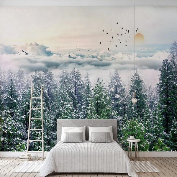 wallpapers custom any size nordic style fog pine snow scene art wall paper bedroom background cloth home furnishing decorative mural
wallpapers custom any size nordic style fog pine snow scene art wall paper bedroom background cloth home furnishing decorative mural
