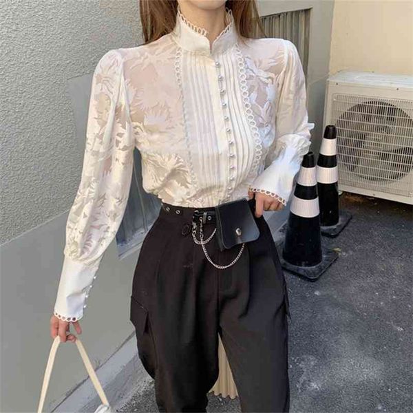 korean two-piece set women winter temperament stand-up collar puff sleeve shirt female + harem pants suit female 210727, White
korean two-piece set women winter temperament stand-up collar puff sleeve shirt female + harem pants suit female 210727, White