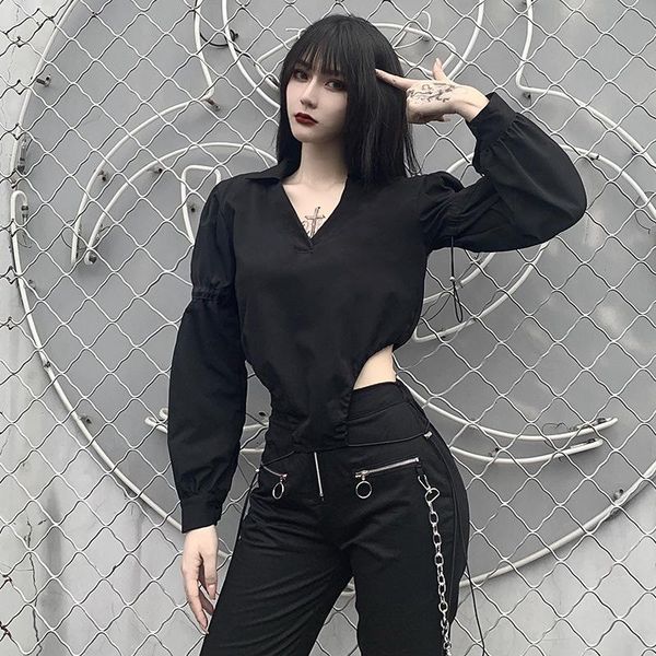 women's blouses & shirts g.sky bf wind exposed navel slim slimming popl collar shirt female ins bubble sleeve rope chain wild, White
women's blouses & shirts g.sky bf wind exposed navel slim slimming popl collar shirt female ins bubble sleeve rope chain wild, White