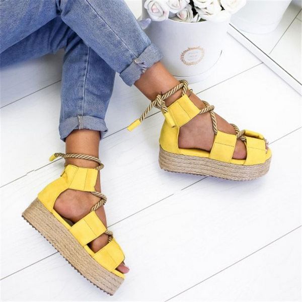 summer women platform peep rope toe weaving sandals buckle strap open fish mouth shoes, Black
summer women platform peep rope toe weaving sandals buckle strap open fish mouth shoes, Black