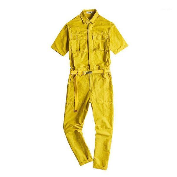 men's pants 2021 summer thin short sleeve men jumpsuit lapel multi-pocket breathable overalls fashion black yellow workwear trousers
men's pants 2021 summer thin short sleeve men jumpsuit lapel multi-pocket breathable overalls fashion black yellow workwear trousers