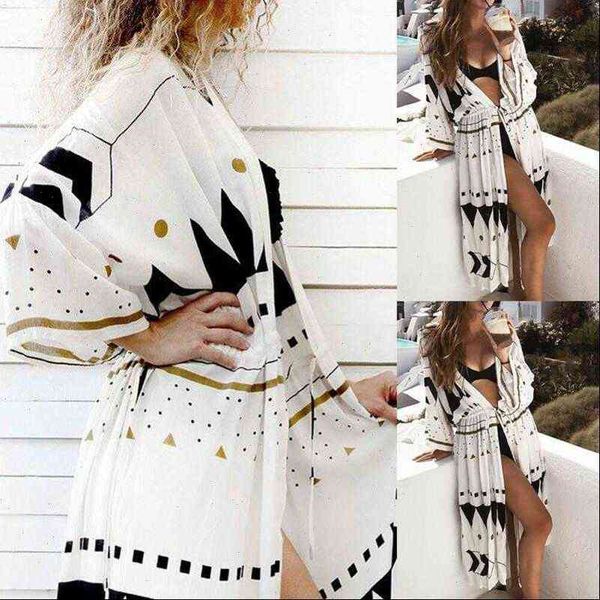 fashion boho floral loose shawl women blouses kimono cardigan long sleeve casual beach cover up blouse, White
fashion boho floral loose shawl women blouses kimono cardigan long sleeve casual beach cover up blouse, White