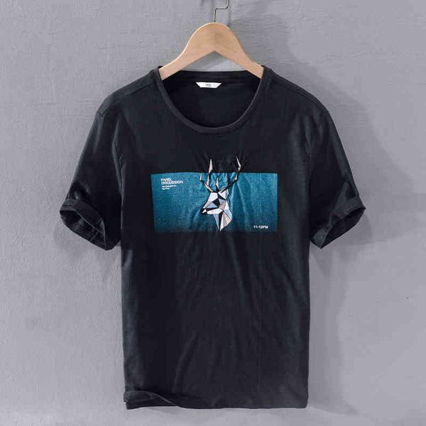 men's t-shirts embroidered short sleeve summer linen t shirt fashion casual t-shirt for men round neck loose tshirt mens camiseta overh, White;black
men's t-shirts embroidered short sleeve summer linen t shirt fashion casual t-shirt for men round neck loose tshirt mens camiseta overh, White;black