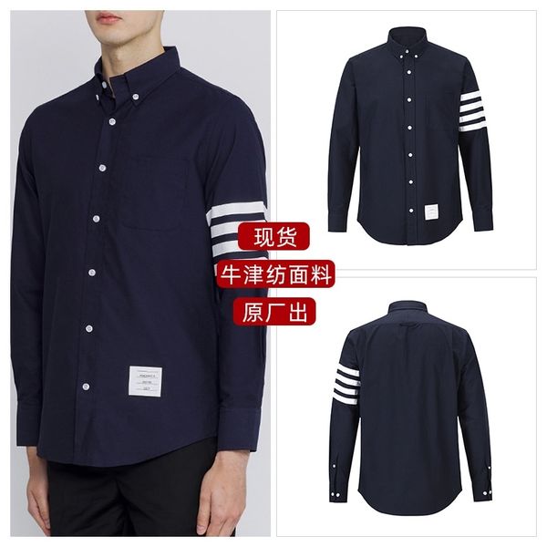 correct straight hair tb men's high version oxford slim long sleeve navy blue shirt, Black
correct straight hair tb men's high version oxford slim long sleeve navy blue shirt, Black
