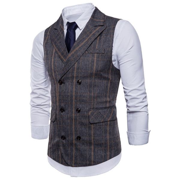 men's vests formal suits fit slim business casual sleeveless plaid wedding male suit polyester 21q6, Black;white
men's vests formal suits fit slim business casual sleeveless plaid wedding male suit polyester 21q6, Black;white