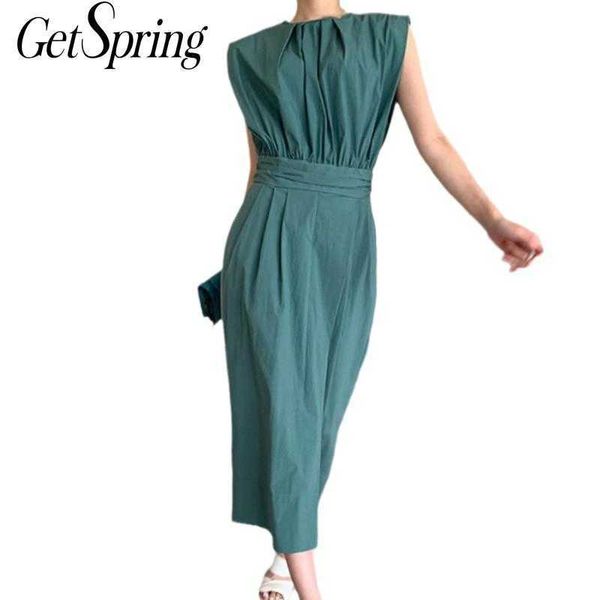 getspring women dress chic sleeveless pleated vintage o neck high waist loose long es fashion summer ladies es 210601, Black;gray
getspring women dress chic sleeveless pleated vintage o neck high waist loose long es fashion summer ladies es 210601, Black;gray