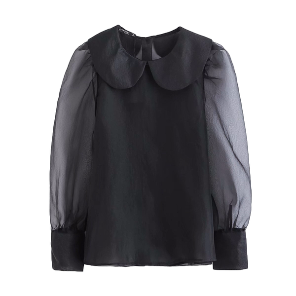 women's blouses & shirts elegant women black organza patchwork shirt 2021 fashion ladies puff sleeve backless sweet female chic button, White
women's blouses & shirts elegant women black organza patchwork shirt 2021 fashion ladies puff sleeve backless sweet female chic button, White