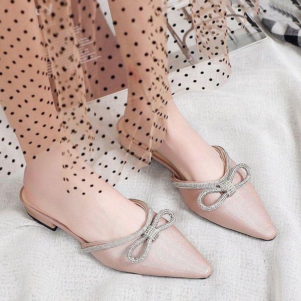 slippers elegant low heel women mules summer pointed-toe ladies slip on leisure office shoes bow knot pumps female, Black
slippers elegant low heel women mules summer pointed-toe ladies slip on leisure office shoes bow knot pumps female, Black