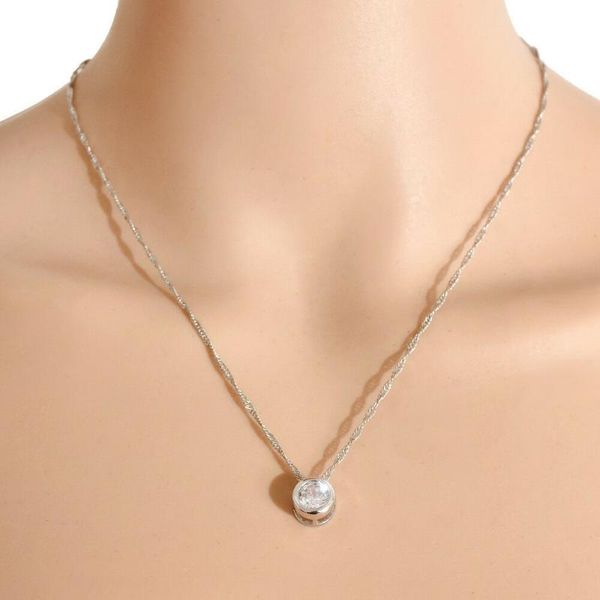 chains charm women round single crystal rhinestone silver pendant chain necklace jewelry
chains charm women round single crystal rhinestone silver pendant chain necklace jewelry
