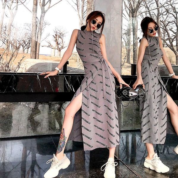 casual dresses women's knitted long sweater european summer design letters tight high street sleeveless party dress vestidoes nz80, Black;gray
casual dresses women's knitted long sweater european summer design letters tight high street sleeveless party dress vestidoes nz80, Black;gray