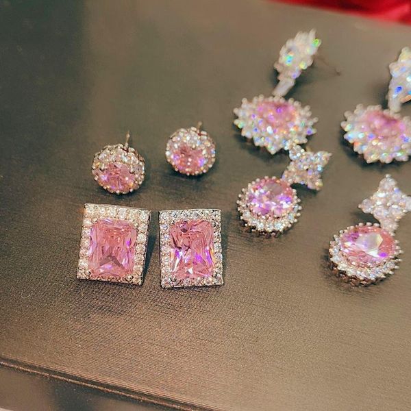 fashion all-match inlaid zircon earrings girl heart pink love dinner annual party accessories female ear pendant dangle & chandelier, Silver
fashion all-match inlaid zircon earrings girl heart pink love dinner annual party accessories female ear pendant dangle & chandelier, Silver