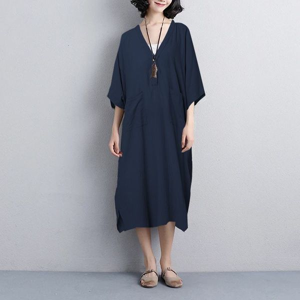 casual dresses 2021 loose holiday fashion baggy dress women's summer sundress cotton linen vestidos female robe plus size q3mi, Black;gray
casual dresses 2021 loose holiday fashion baggy dress women's summer sundress cotton linen vestidos female robe plus size q3mi, Black;gray