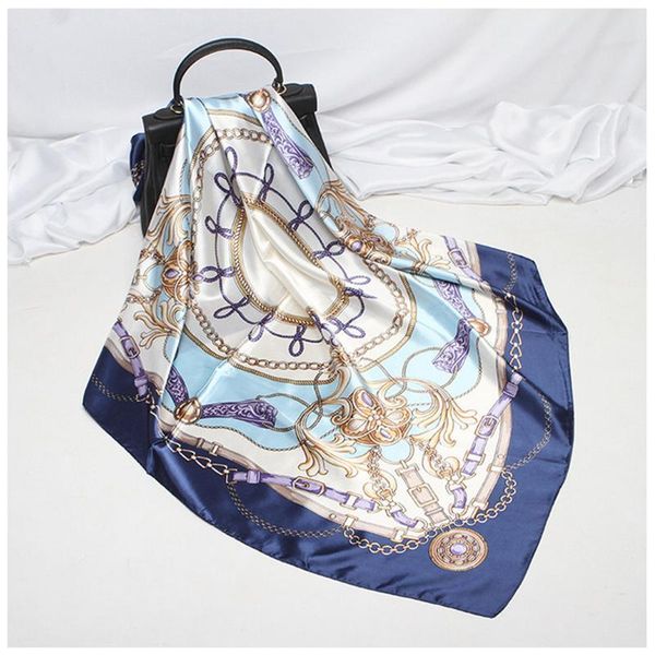 scarves 90*90cm silk scarf square women office neckerchief printed headband pashmina shawls wraps bandana foulard female, Blue;gray
scarves 90*90cm silk scarf square women office neckerchief printed headband pashmina shawls wraps bandana foulard female, Blue;gray
