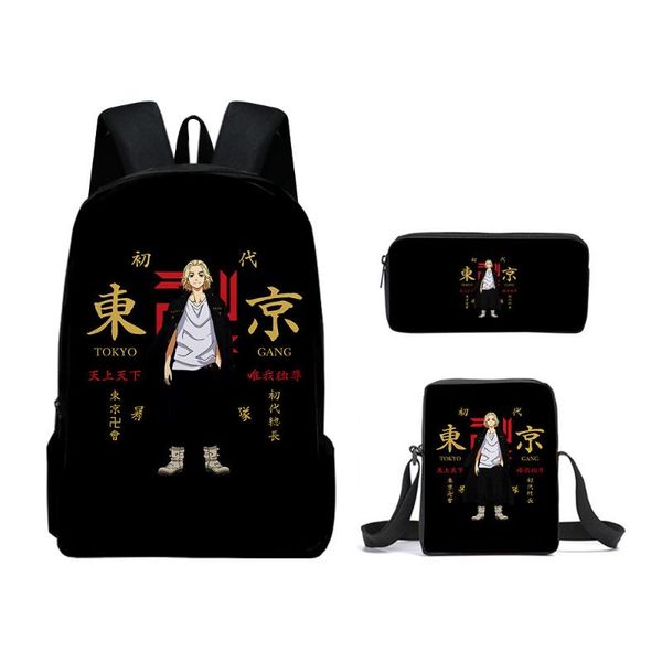 backpack tokyo revengers 3-piece suit school bag+pencil case + satchel men bags cartoons 3d print teen schoolbag
backpack tokyo revengers 3-piece suit school bag+pencil case + satchel men bags cartoons 3d print teen schoolbag