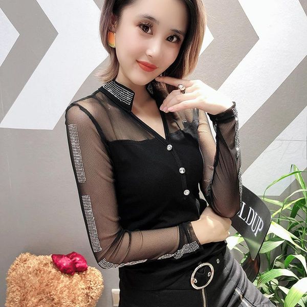 women's blouses & shirts v neck black 2021 long-sleeved blusas mesh transparent blouse shirt long sleeve womens women gd726, White
women's blouses & shirts v neck black 2021 long-sleeved blusas mesh transparent blouse shirt long sleeve womens women gd726, White