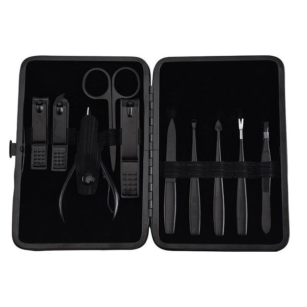 nail art kits 10 pcs black stainless steel manicure clipper pedicure set make up kit portable travel hygiene trimmer cutter tool
nail art kits 10 pcs black stainless steel manicure clipper pedicure set make up kit portable travel hygiene trimmer cutter tool
