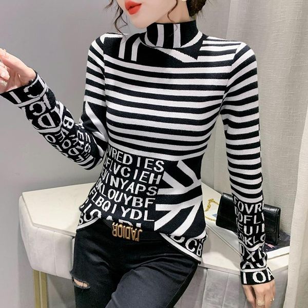 women's sweaters #6597 spring autumn women sweater pullovers long sleeve korean fashion cotton half high collar striped knitted female, White;black
women's sweaters #6597 spring autumn women sweater pullovers long sleeve korean fashion cotton half high collar striped knitted female, White;black