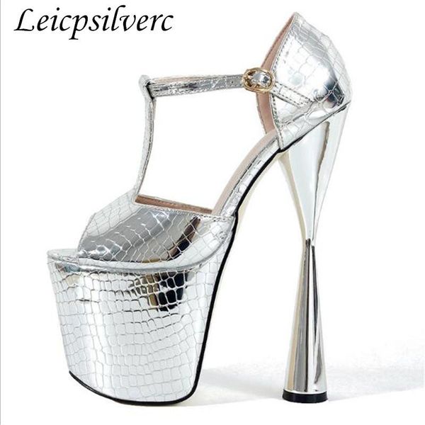 dress shoes super thick heel style sandals high 20cm nightclub women's gold silver t-size, Black
dress shoes super thick heel style sandals high 20cm nightclub women's gold silver t-size, Black