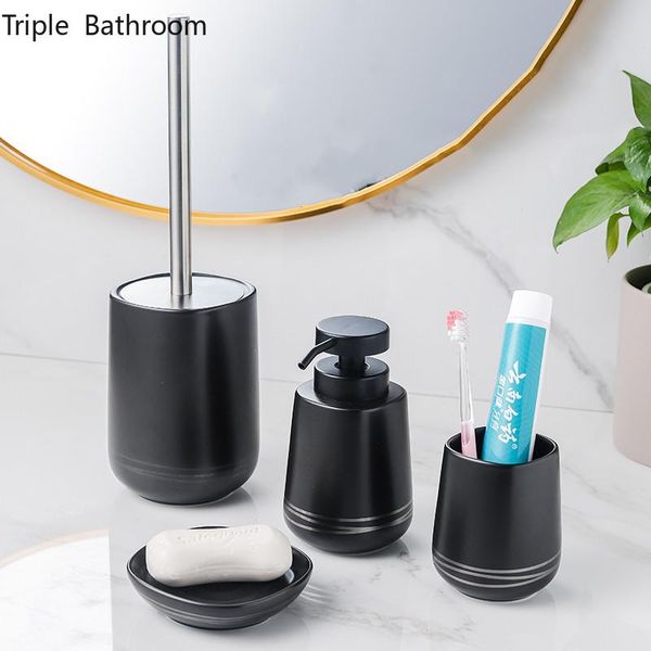 bath accessory set black ceramics four piece liquid soap dispenser mouth cup dish toilet brush washing tools bathroom accessories gifts
bath accessory set black ceramics four piece liquid soap dispenser mouth cup dish toilet brush washing tools bathroom accessories gifts
