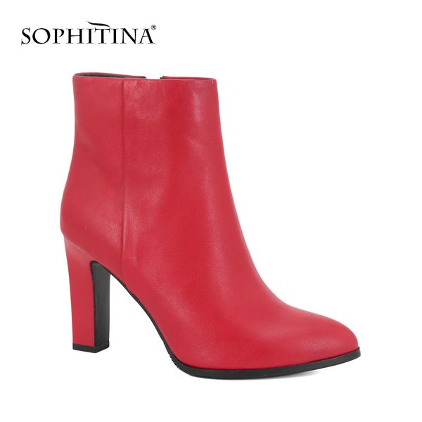 sophitina ankle women' s boots elegant genuine leather warm comfortable square heels lady shoes classic boots b83 210513, Black
sophitina ankle women' s boots elegant genuine leather warm comfortable square heels lady shoes classic boots b83 210513, Black