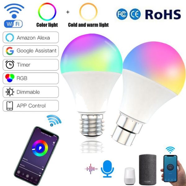 wifi smart light bulb e27 b22 dimmable rgb+cct voice control work with alexa google home
wifi smart light bulb e27 b22 dimmable rgb+cct voice control work with alexa google home