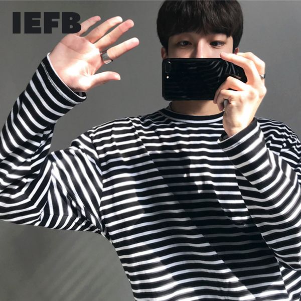 iefb men's clothing long sleeve striped t-shirt korean cotton loose personality o-neck bottoming fashion clothes male y4298 210524, White;black
iefb men's clothing long sleeve striped t-shirt korean cotton loose personality o-neck bottoming fashion clothes male y4298 210524, White;black