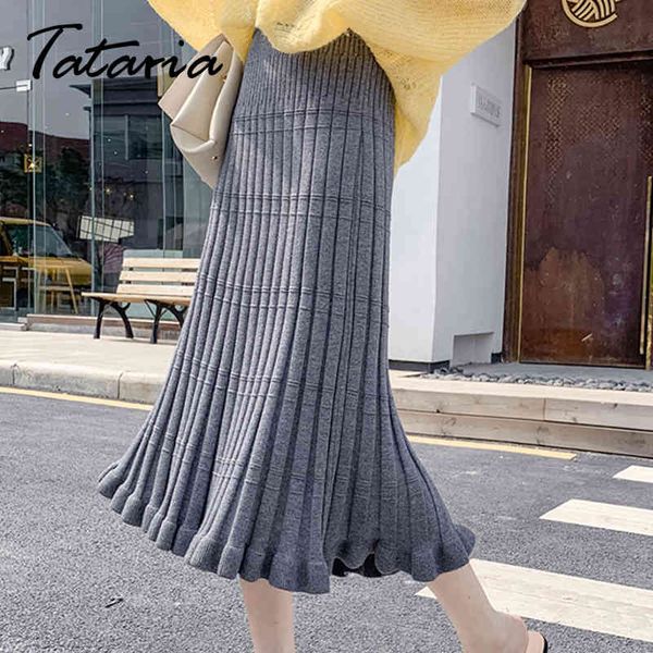 tataria high waist warm skirts for women autumn winter knitted skirt women's elegant school skitrs female long 210514, Black
tataria high waist warm skirts for women autumn winter knitted skirt women's elegant school skitrs female long 210514, Black