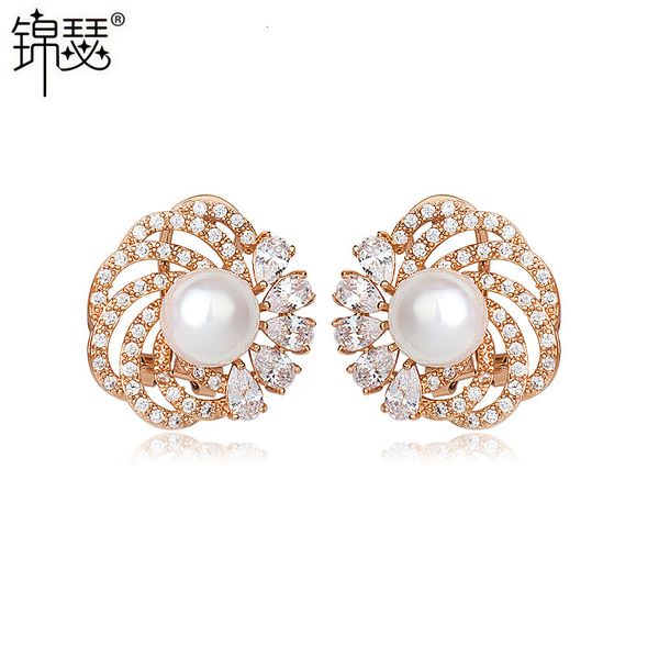 jewelry charm stud copper inlaid 3a zircon mi'ai ear buckle korean fashion pearl earrings women's dance gift, Golden
jewelry charm stud copper inlaid 3a zircon mi'ai ear buckle korean fashion pearl earrings women's dance gift, Golden