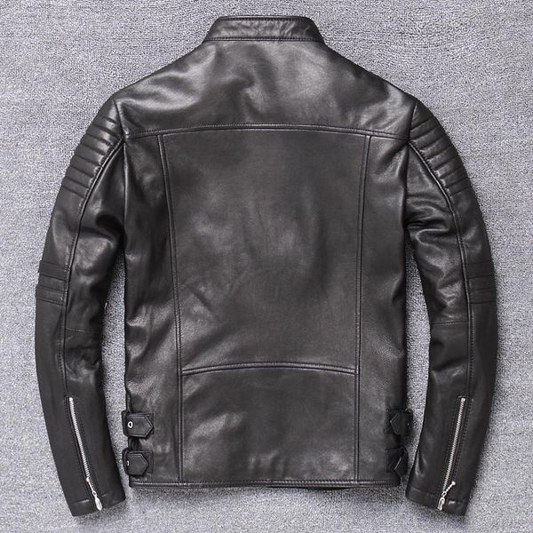 men's leather & faux men korean mens real coat biker jacket motorstyle spring autumn chaqueta cuero hombre x-270002, Black
men's leather & faux men korean mens real coat biker jacket motorstyle spring autumn chaqueta cuero hombre x-270002, Black