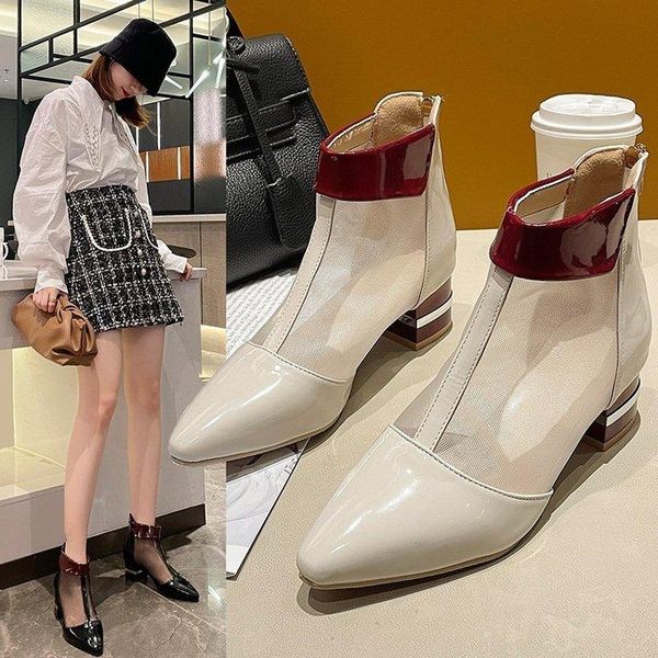 cooler single shoes women's 2021 mesh hollow breathable cool boots midheel sandals patent, Black
cooler single shoes women's 2021 mesh hollow breathable cool boots midheel sandals patent, Black