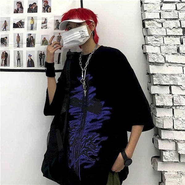 women's t-shirt punk women tshirt men t shirtins short-sleeved trend wild harajuku style dark black cross graffiti 2021 summer goth, White
women's t-shirt punk women tshirt men t shirtins short-sleeved trend wild harajuku style dark black cross graffiti 2021 summer goth, White