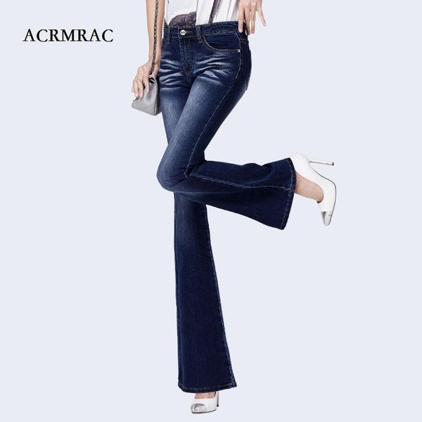 women's jeans acrmrac spring and autumn woman high waist elasticity slim flare pants, Blue
women's jeans acrmrac spring and autumn woman high waist elasticity slim flare pants, Blue
