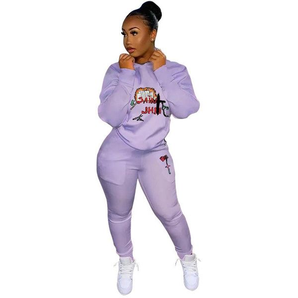 women's two piece pants autumn winter fashion printing sports plush tracksuit women leisure hoodie long sleeve+jogging set, White
women's two piece pants autumn winter fashion printing sports plush tracksuit women leisure hoodie long sleeve+jogging set, White