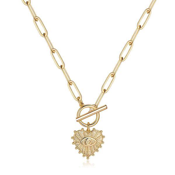 new fashion ethnic real 14k gold plated heart shape eye necklace ot buckle heart evil ey necklace for women gifts, Silver
new fashion ethnic real 14k gold plated heart shape eye necklace ot buckle heart evil ey necklace for women gifts, Silver