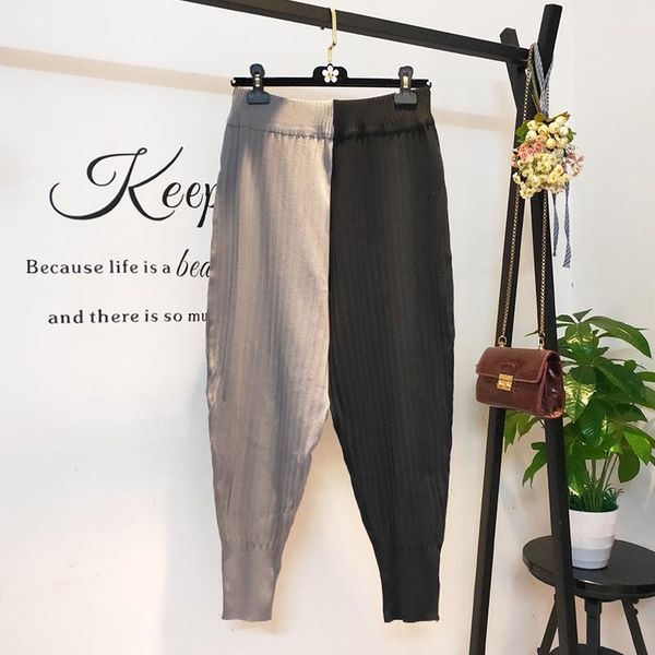 women's pants & capris 2021 autumn spring color matching thick knitting women elastic waist harem casual warm trousers female clothes, Black;white
women's pants & capris 2021 autumn spring color matching thick knitting women elastic waist harem casual warm trousers female clothes, Black;white